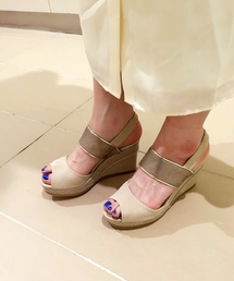 LE TALON | 9CMハイショクダブルベルトウエッジ◆(サンダル)