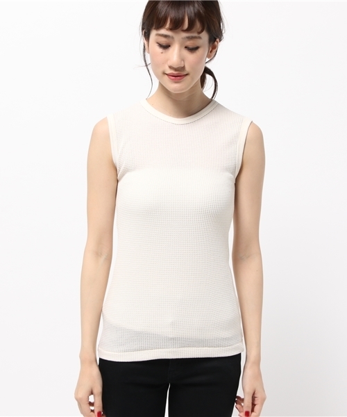 MILLER(ミラー)の「Robert P. miller×AMERICAN RAG CIE 別注サーマルノースリーブトップス(Tシャツ/カットソー・レディース・オフホワイト/グレー/オリーブ・S)」の4枚目の写真