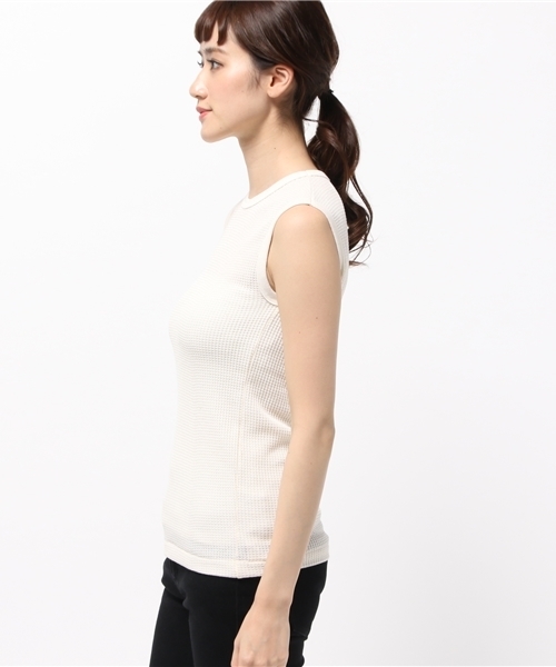 MILLER(ミラー)の「Robert P. miller×AMERICAN RAG CIE 別注サーマルノースリーブトップス(Tシャツ/カットソー・レディース・オフホワイト/グレー/オリーブ・S)」の5枚目の写真