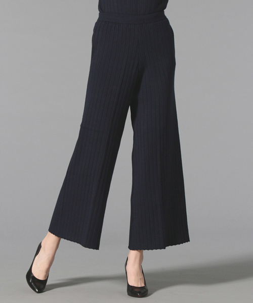 LOVELESS（ラブレス）の「【LOVELESS】WOMENS ワイドリブニットパンツ（その他パンツ・レディース・ブラック/ベージュ/ネイビー・36/34）」の3枚目の写真