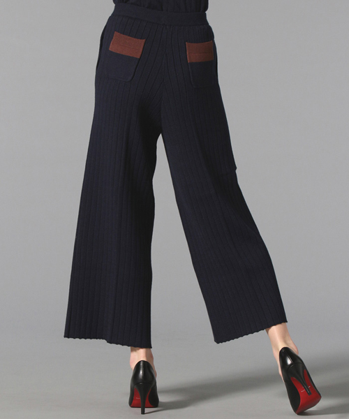 LOVELESS（ラブレス）の「【LOVELESS】WOMENS ワイドリブニットパンツ（その他パンツ・レディース・ブラック/ベージュ/ネイビー・36/34）」の4枚目の写真