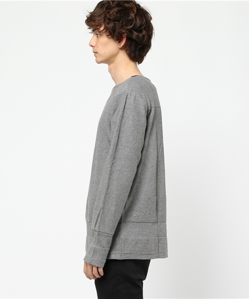 ikka（イッカ）の「切り替えボートネックプルオーバー（ニット/セーター・メンズ・スモークグレー/ネイビー/ベージュ・LARGE/MEDIUM/X-LARGE）」の4枚目の写真