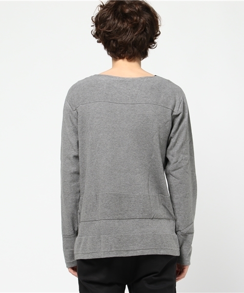 ikka（イッカ）の「切り替えボートネックプルオーバー（ニット/セーター・メンズ・スモークグレー/ネイビー/ベージュ・LARGE/MEDIUM/X-LARGE）」の5枚目の写真