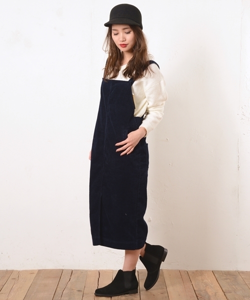 Ciaopanic チャオパニック の 太畝コーデュロイサロペットワンピース ワンピース Wear