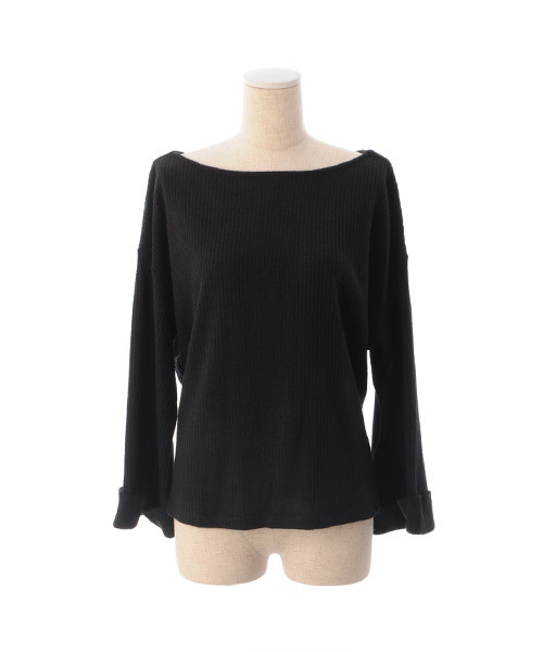 Luz Llena (philter)(ラズレナ フィルター)の「バッククロス・リブ編みニットソートップス(Tシャツ/カットソー・レディース・キャメル/レッド/ブラック・MEDIUM)」の6枚目の写真