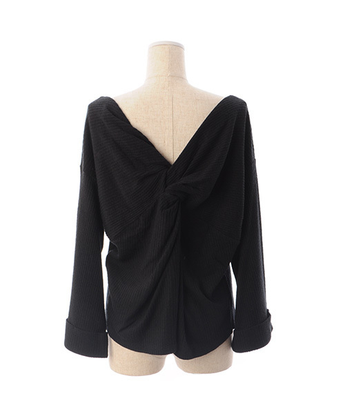 Luz Llena (philter)(ラズレナ フィルター)の「バッククロス・リブ編みニットソートップス(Tシャツ/カットソー・レディース・キャメル/レッド/ブラック・MEDIUM)」の8枚目の写真