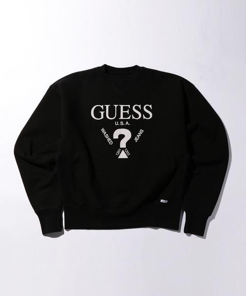 Guess（ゲス）の「＜GUESS Originals＞ LOGO SWEAT CN/スウェット◆（スウェット・メンズ・ホワイト/ブラック・LARGE/MEDIUM/SMALL）」の2枚目の写真