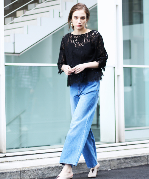 MYSELF ABAHOUSE（マイセルフアバハウス）の「レースブラウス | インナー付（シャツ/ブラウス・レディース・オフホワイト/ブラック・FREE）」の4枚目の写真