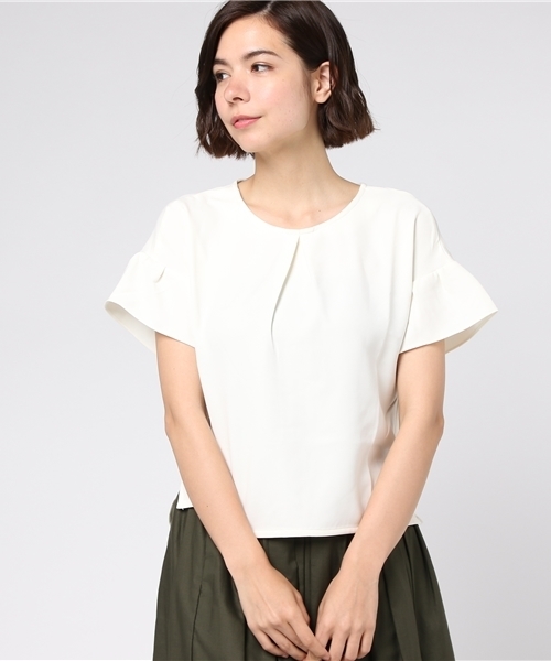 GeeRA（ジーラ）の「洗えるストレッチ素材袖フレアーブラウス（シャツ/ブラウス・レディース・ブラック/ブルー系その他/オフホワイト/ストライプ・MEDIUM/SMALL/LARGE）」の15枚目の写真