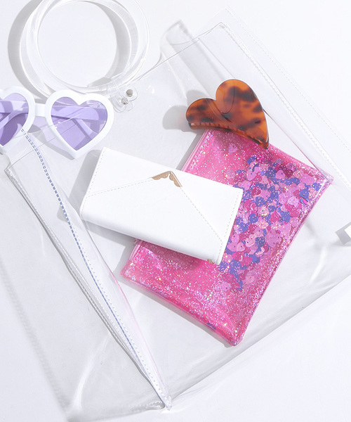 WEGO(ウィゴー)の「WEGO/クリアハンドルトートバッグ(トートバッグ・レディース・ホワイト系その他・FREE)」の1枚目の写真