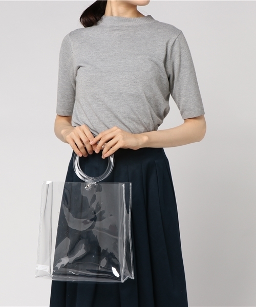 WEGO(ウィゴー)の「WEGO/クリアハンドルトートバッグ(トートバッグ・レディース・ホワイト系その他・FREE)」の5枚目の写真