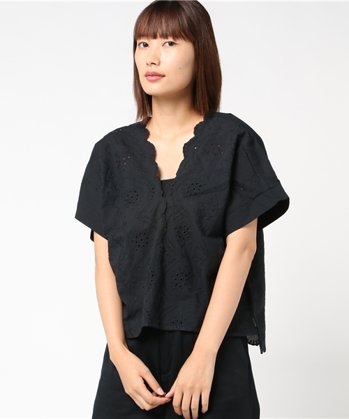 earth music&ecology（アースミュージックアンドエコロジー）の「刺繍ブラウス（シャツ/ブラウス・レディース・アイボリー/ブラック/ピンク/キャメル・FREE）」の13枚目の写真