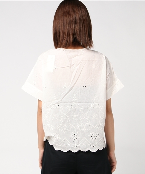 earth music&ecology（アースミュージックアンドエコロジー）の「刺繍ブラウス（シャツ/ブラウス・レディース・アイボリー/ブラック/ピンク/キャメル・FREE）」の7枚目の写真