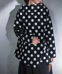 antiqua | ウール混ドット柄ワイドトップス(ニット/セーター)