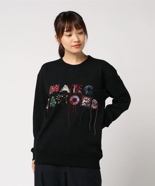 マークジェイコブス リュクス エンベリッシュド スウェットシャツ ビジューロゴ MARC JACOBS（マークジェイコブス）の「LUX EMBELLISHED