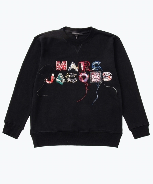 マークジェイコブス リュクス エンベリッシュド スウェットシャツ ビジューロゴ MARC JACOBS（マークジェイコブス）の「LUX EMBELLISHED