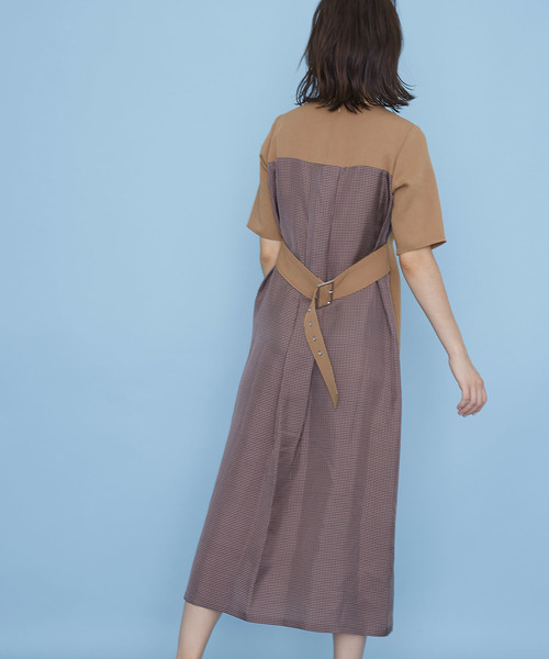 UNITED TOKYO（ユナイテッドトウキョウ）の「バックチェックワンピース（ワンピース・レディース・ベージュ/ネイビー/ライトベージュ・1）」の10枚目の写真