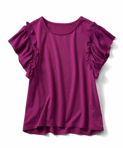 Live in comfort（リブインコンフォート）の「リブ　イン　コンフォート　袖コンシャスで二の腕カバー　大人のＴトップス（Tシャツ/カットソー・レディース・ピンク/ネイビー/カーキ・LARGE/MEDIUM/SMALL/XX-LARGE/X-LARGE）」の11枚目の写真