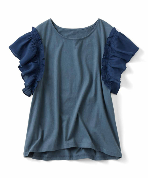 Live in comfort（リブインコンフォート）の「リブ　イン　コンフォート　袖コンシャスで二の腕カバー　大人のＴトップス（Tシャツ/カットソー・レディース・ピンク/ネイビー/カーキ・LARGE/MEDIUM/SMALL/XX-LARGE/X-LARGE）」の12枚目の写真