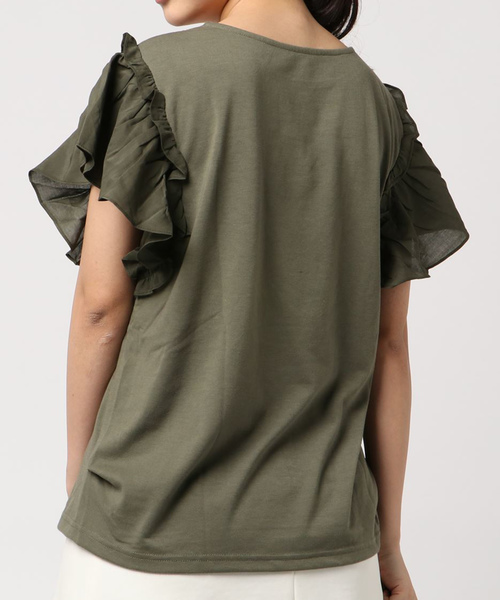 Live in comfort（リブインコンフォート）の「リブ　イン　コンフォート　袖コンシャスで二の腕カバー　大人のＴトップス（Tシャツ/カットソー・レディース・ピンク/ネイビー/カーキ・LARGE/MEDIUM/SMALL/XX-LARGE/X-LARGE）」の10枚目の写真