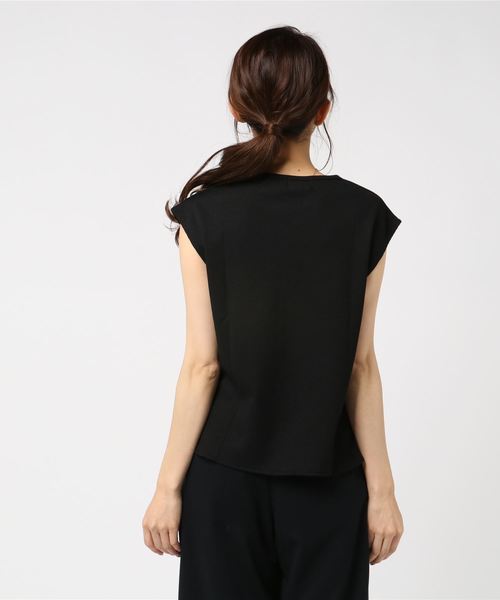 M y u（ミュー）の「ワッフル生地★フレンチスリーブプルオーバー（Tシャツ/カットソー・レディース・ホワイト/ブラック/カーキ・M/L）」の5枚目の写真