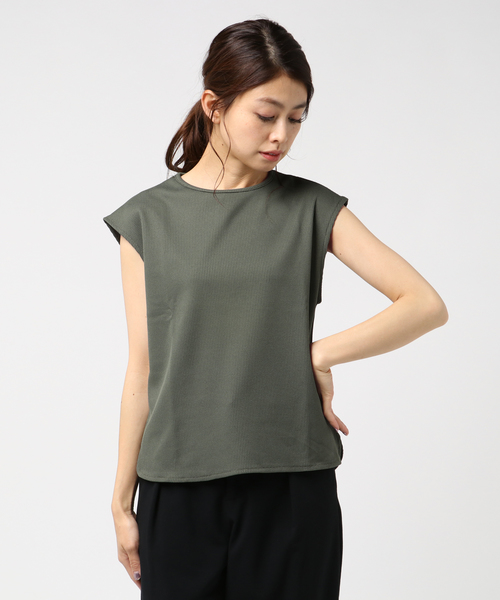 M y u（ミュー）の「ワッフル生地★フレンチスリーブプルオーバー（Tシャツ/カットソー・レディース・ホワイト/ブラック/カーキ・M/L）」の8枚目の写真