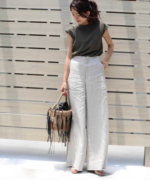 M y u（ミュー）の「ワッフル生地★フレンチスリーブプルオーバー（Tシャツ/カットソー・レディース・ホワイト/ブラック/カーキ・M/L）」の14枚目の写真