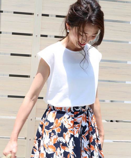 M y u（ミュー）の「ワッフル生地★フレンチスリーブプルオーバー（Tシャツ/カットソー・レディース・ホワイト/ブラック/カーキ・M/L）」の15枚目の写真