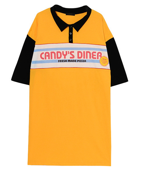 Candy Stripper（キャンディストリッパー）の「PEPE PIZZA POLO ワンピース（ワンピース・レディース・ブラック/イエロー/ネイビー・2）」の3枚目の写真