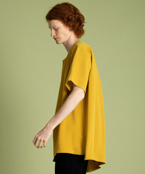 UNITED TOKYO（ユナイテッドトウキョウ）の「サテンショートスリーブノーカラーシャツ（シャツ/ブラウス・メンズ・ブラック/イエロー/ブルー/グリーン・1/2/3）」の14枚目の写真
