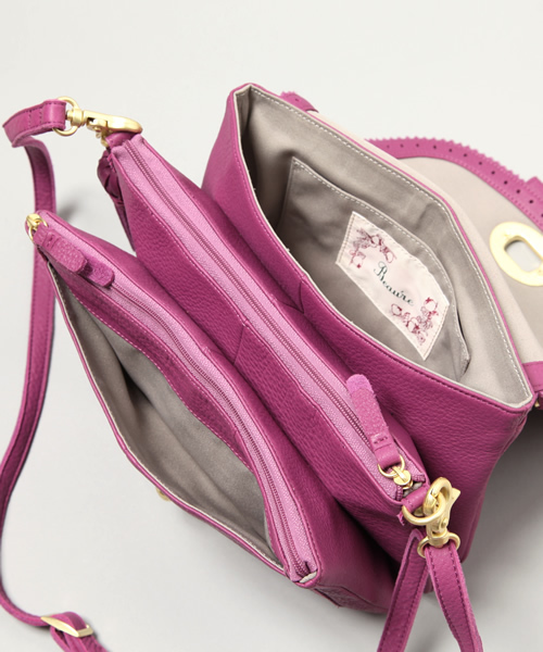 bpr BEAMS Women's（ビーピーアール　ビームス）の「△Beau're×BEAMS / 別注 3ポケット ポシェット（ショルダーバッグ・レディース・ベージュ/パープル・ONE SIZE）」の8枚目の写真