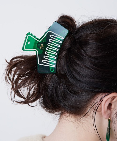 THEATRE PRODUCTS(シアタープロダクツ)の「アクリルアフロコーム ヘアクリップ(バレッタ/ヘアクリップ)」|グリーン