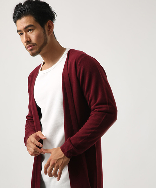 AZUL by moussy（アズールバイマウジー）の「ウォッシャブルニットトッパーカーデ（カーディガン/ボレロ・メンズ・ネイビー/ボルドー/杢グレー・SMALL/MEDIUM/LARGE/X-LARGE）」の19枚目の写真