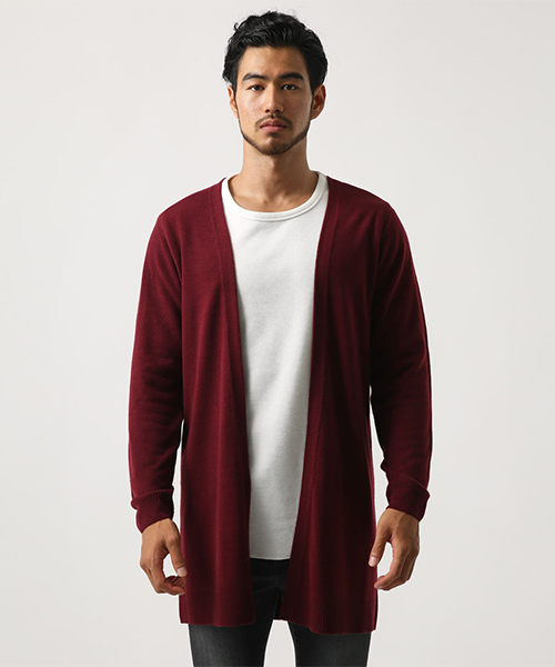 AZUL by moussy（アズールバイマウジー）の「ウォッシャブルニットトッパーカーデ（カーディガン/ボレロ・メンズ・ネイビー/ボルドー/杢グレー・SMALL/MEDIUM/LARGE/X-LARGE）」の10枚目の写真