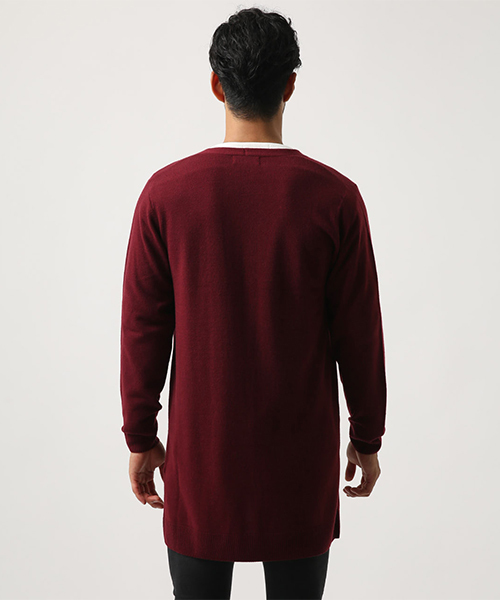 AZUL by moussy（アズールバイマウジー）の「ウォッシャブルニットトッパーカーデ（カーディガン/ボレロ・メンズ・ネイビー/ボルドー/杢グレー・SMALL/MEDIUM/LARGE/X-LARGE）」の13枚目の写真