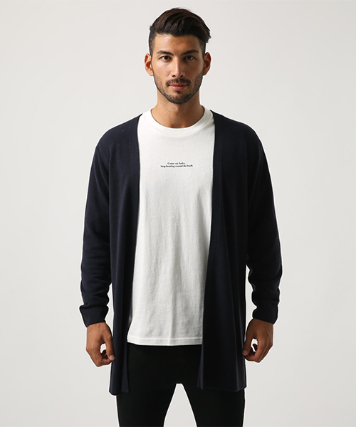 AZUL by moussy（アズールバイマウジー）の「ウォッシャブルニットトッパーカーデ（カーディガン/ボレロ・メンズ・ネイビー/ボルドー/杢グレー・SMALL/MEDIUM/LARGE/X-LARGE）」の11枚目の写真