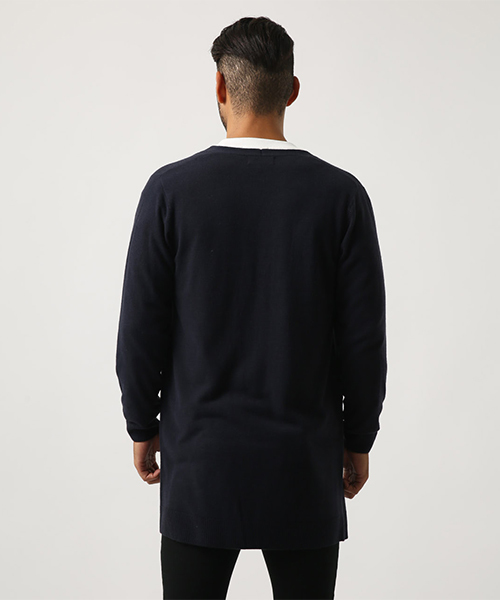 AZUL by moussy（アズールバイマウジー）の「ウォッシャブルニットトッパーカーデ（カーディガン/ボレロ・メンズ・ネイビー/ボルドー/杢グレー・SMALL/MEDIUM/LARGE/X-LARGE）」の14枚目の写真