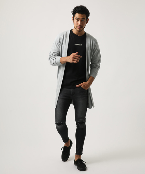 AZUL by moussy（アズールバイマウジー）の「ウォッシャブルニットトッパーカーデ（カーディガン/ボレロ・メンズ・ネイビー/ボルドー/杢グレー・SMALL/MEDIUM/LARGE/X-LARGE）」の6枚目の写真