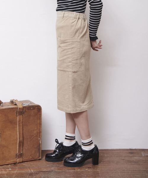 OLIVE des OLIVE（オリーブデオリーブ）の「ランダムコーデュロイ ナロースカート（スカート・レディース・ブラック/ベージュ/レッド/サックスブルー・FREE）」の8枚目の写真