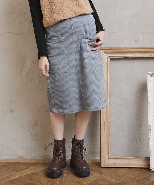 OLIVE des OLIVE（オリーブデオリーブ）の「ランダムコーデュロイ ナロースカート（スカート・レディース・ブラック/ベージュ/レッド/サックスブルー・FREE）」の16枚目の写真