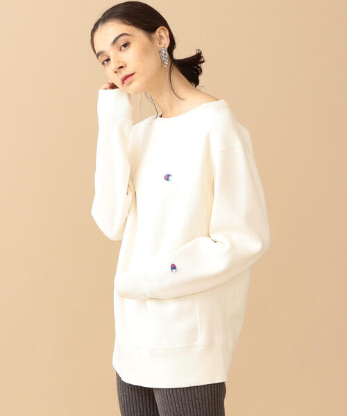 Champion(チャンピオン)の「【別注】<Champion(チャンピオン)>∴リバースウィーブスウェットプルオーバー 2 : о(スウェット・レディース・モカ/オフホワイト/ピンク・MEDIUM)」の2枚目の写真