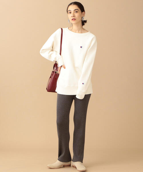 Champion(チャンピオン)の「【別注】<Champion(チャンピオン)>∴リバースウィーブスウェットプルオーバー 2 : о(スウェット・レディース・モカ/オフホワイト/ピンク・MEDIUM)」の4枚目の写真
