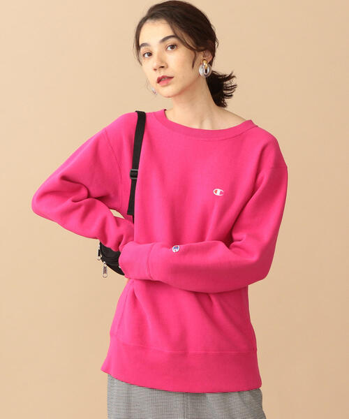 Champion(チャンピオン)の「【別注】<Champion(チャンピオン)>∴リバースウィーブスウェットプルオーバー 2 : о(スウェット・レディース・モカ/オフホワイト/ピンク・MEDIUM)」の7枚目の写真