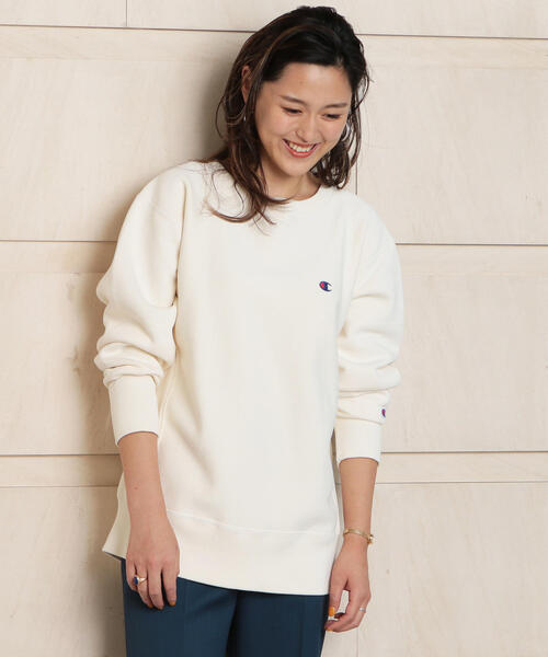 Champion(チャンピオン)の「【別注】<Champion(チャンピオン)>∴リバースウィーブスウェットプルオーバー 2 : о(スウェット・レディース・モカ/オフホワイト/ピンク・MEDIUM)」の17枚目の写真