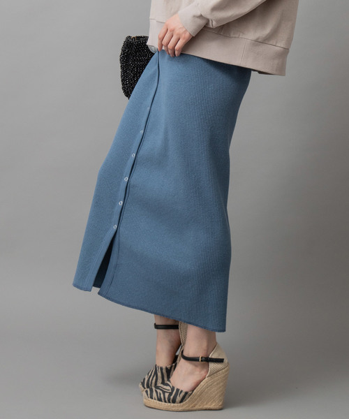 Munich（ミューニック）の「コットンリブジャージ2wayスカート【セットアップ可】（スカート・レディース・グレイッシュベージュ/ナチュラル/ネイビー/ライトブルー/ブラック・FREE）」の4枚目の写真