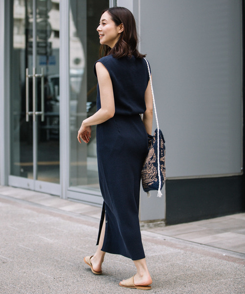 Munich（ミューニック）の「コットンリブジャージ2wayスカート【セットアップ可】（スカート・レディース・グレイッシュベージュ/ナチュラル/ネイビー/ライトブルー/ブラック・FREE）」の8枚目の写真