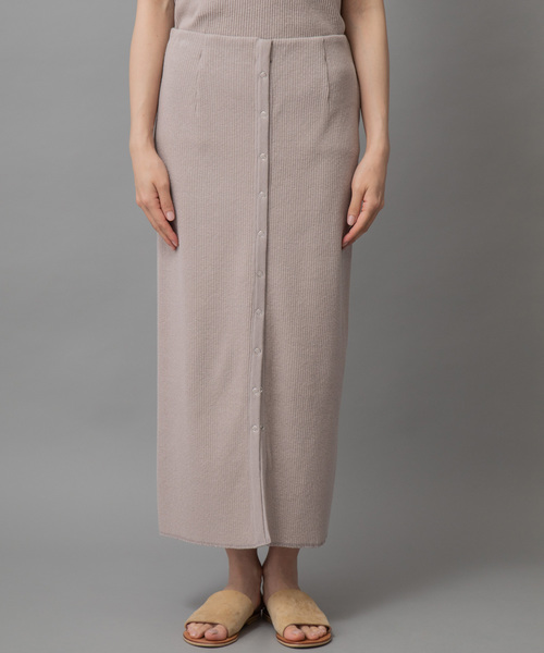 Munich（ミューニック）の「コットンリブジャージ2wayスカート【セットアップ可】（スカート・レディース・グレイッシュベージュ/ナチュラル/ネイビー/ライトブルー/ブラック・FREE）」の21枚目の写真