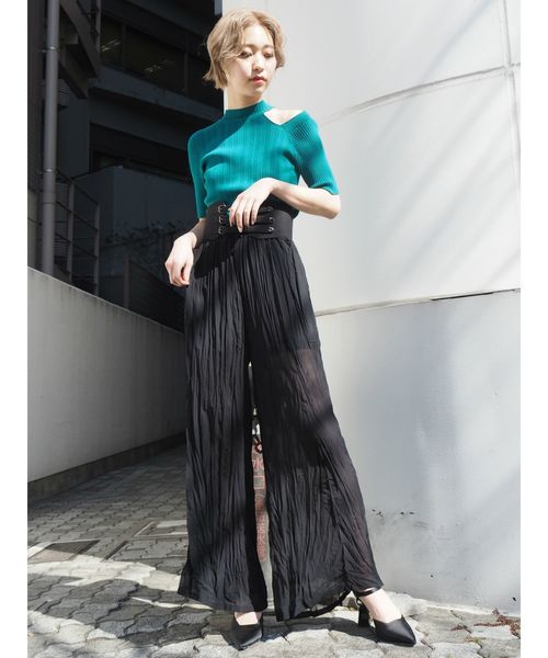 EVRIS(エヴリス)の「WRINKLEパンツ(その他パンツ・レディース・ブラック/ベージュ・FREE)」の19枚目の写真