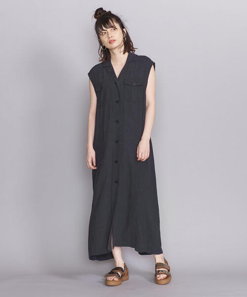 BEAUTY&YOUTH UNITED ARROWS（ビューティーアンドユースユナイテッドアローズ）の「BY サファリノースリーブワンピース（ワンピース・レディース・オフホワイト/ダークグレー・FREE）」の8枚目の写真