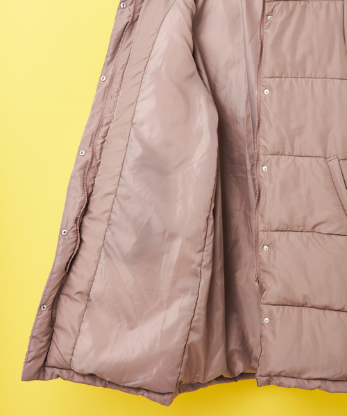 classicalelf(クラシカルエルフ)の「ロング丈ジップアップロングコート(ダウンジャケット/コート・レディース・アイボリー/モカ/ライトカーキ/パープル/レッド/ブルー/ブラック/ベージュ・LARGE/MEDIUM)」の10枚目の写真